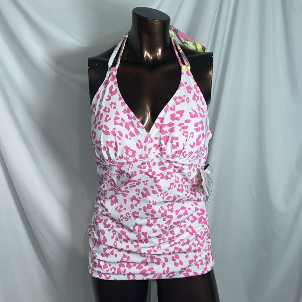 Tommy Bahama Orchid Garden reversible Halter Tankini Top - Small - New - Picture 5 of 7